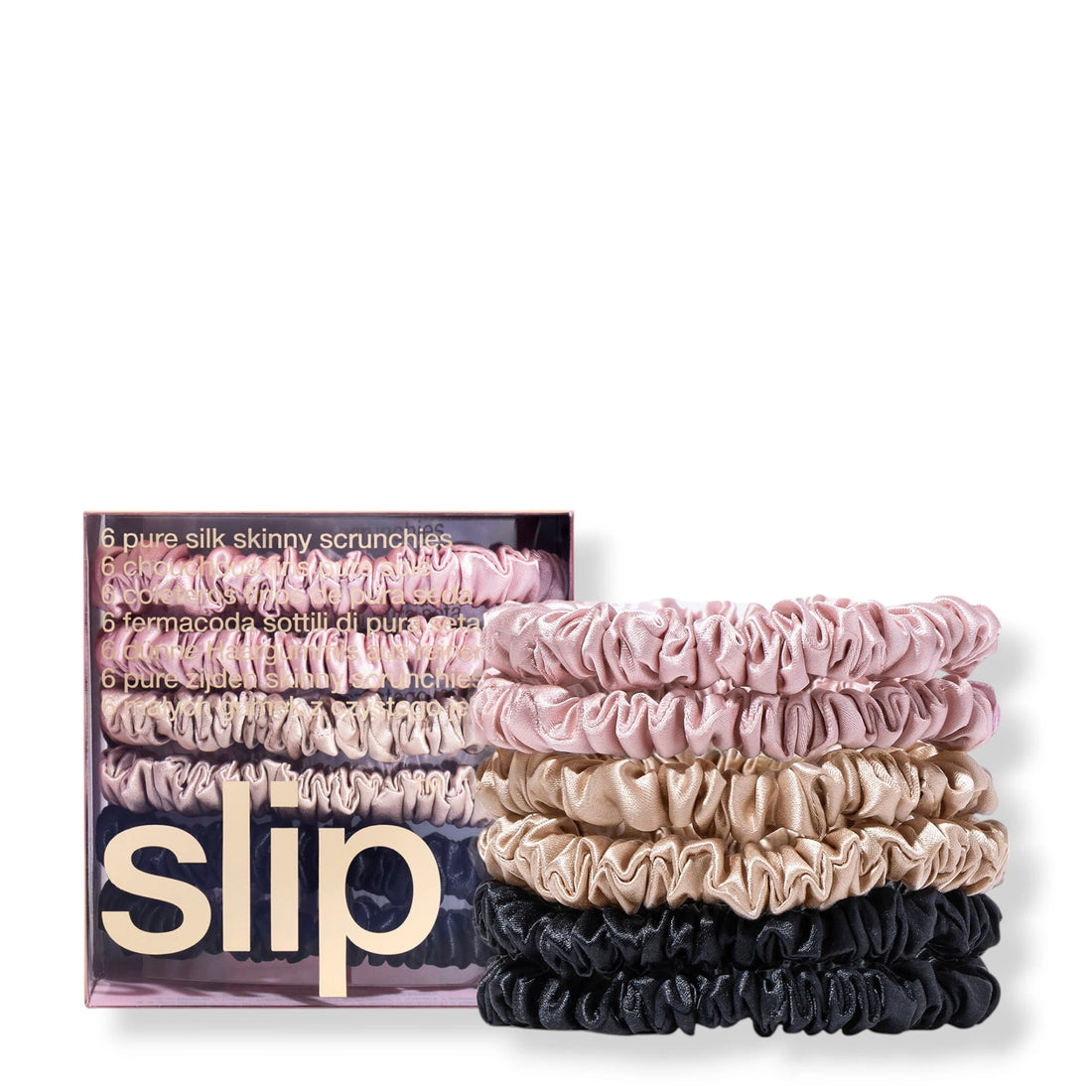 Skinny Scrunchies - Set of 6 in Mixed Classic Colors