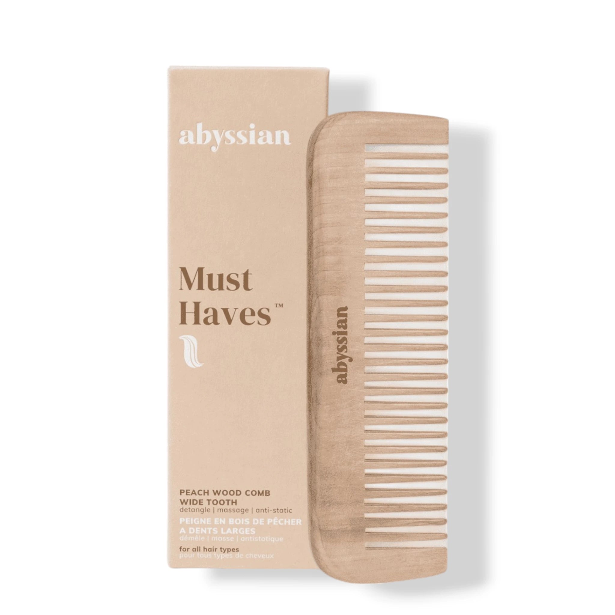 Peach Wood Comb With Wide Tooth