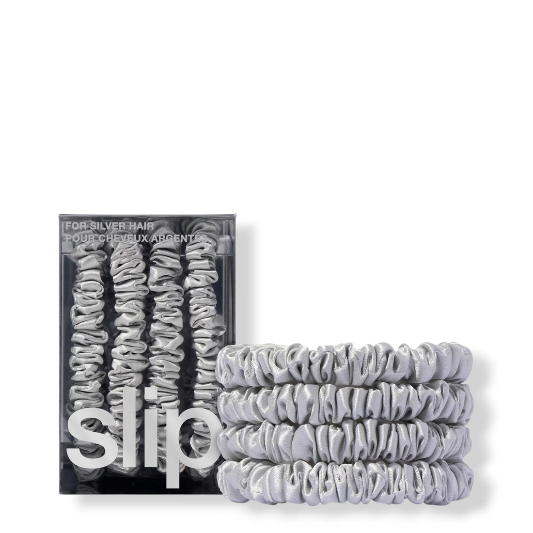 Skinny Scrunchies - Set of 4 in Silver