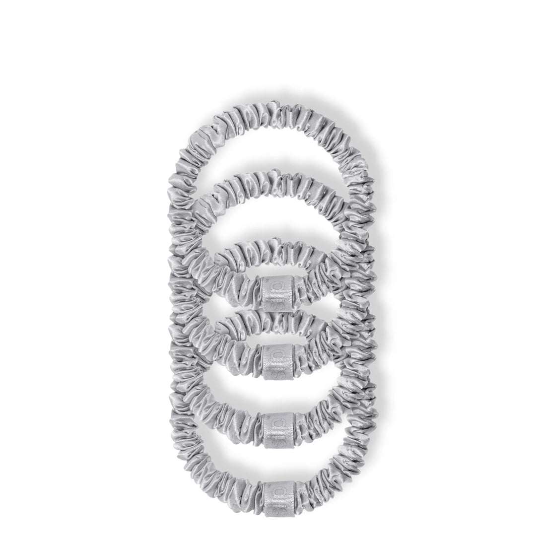 Skinny Scrunchies - Set of 4 in Silver