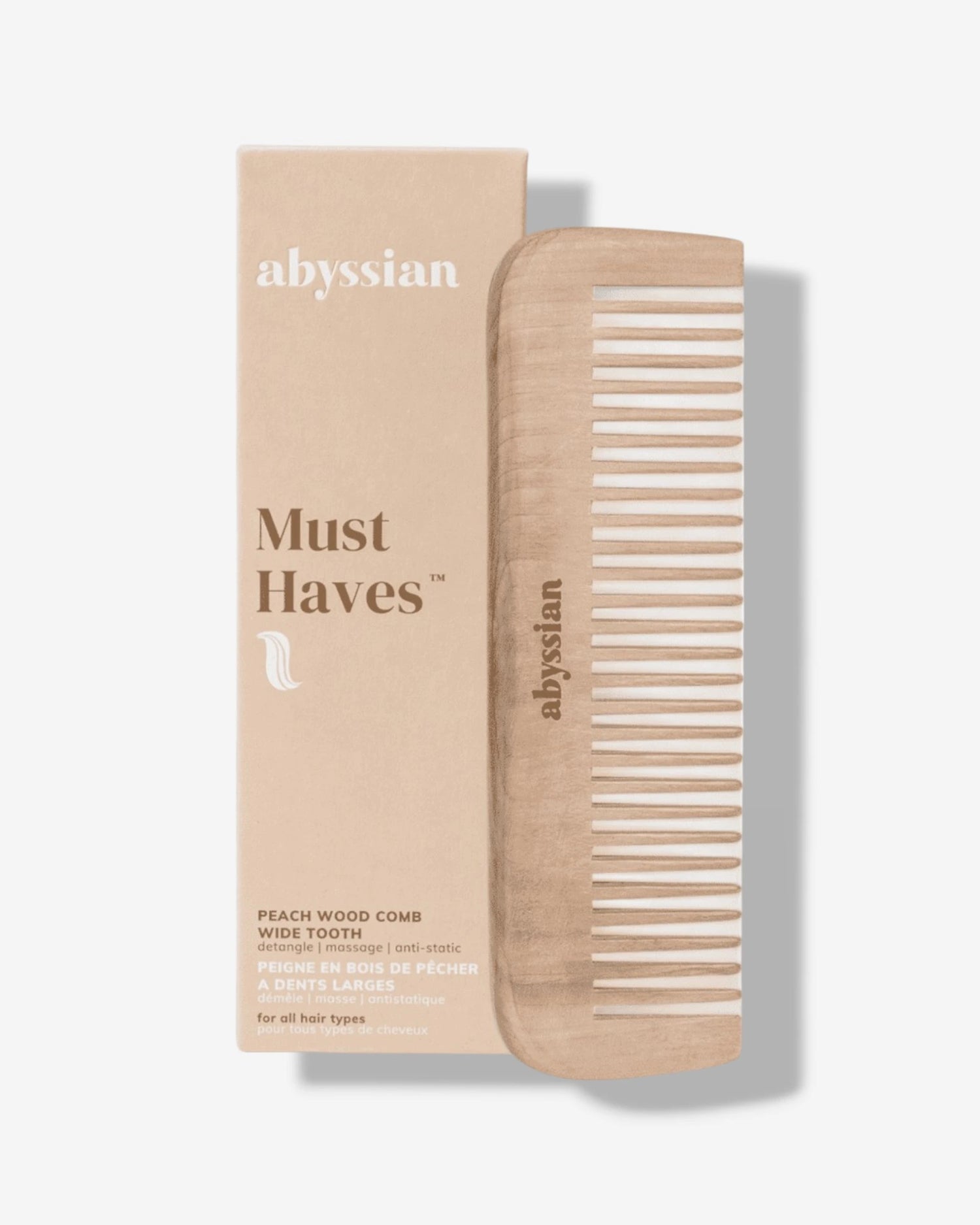 Peach Wood Comb With Wide Tooth