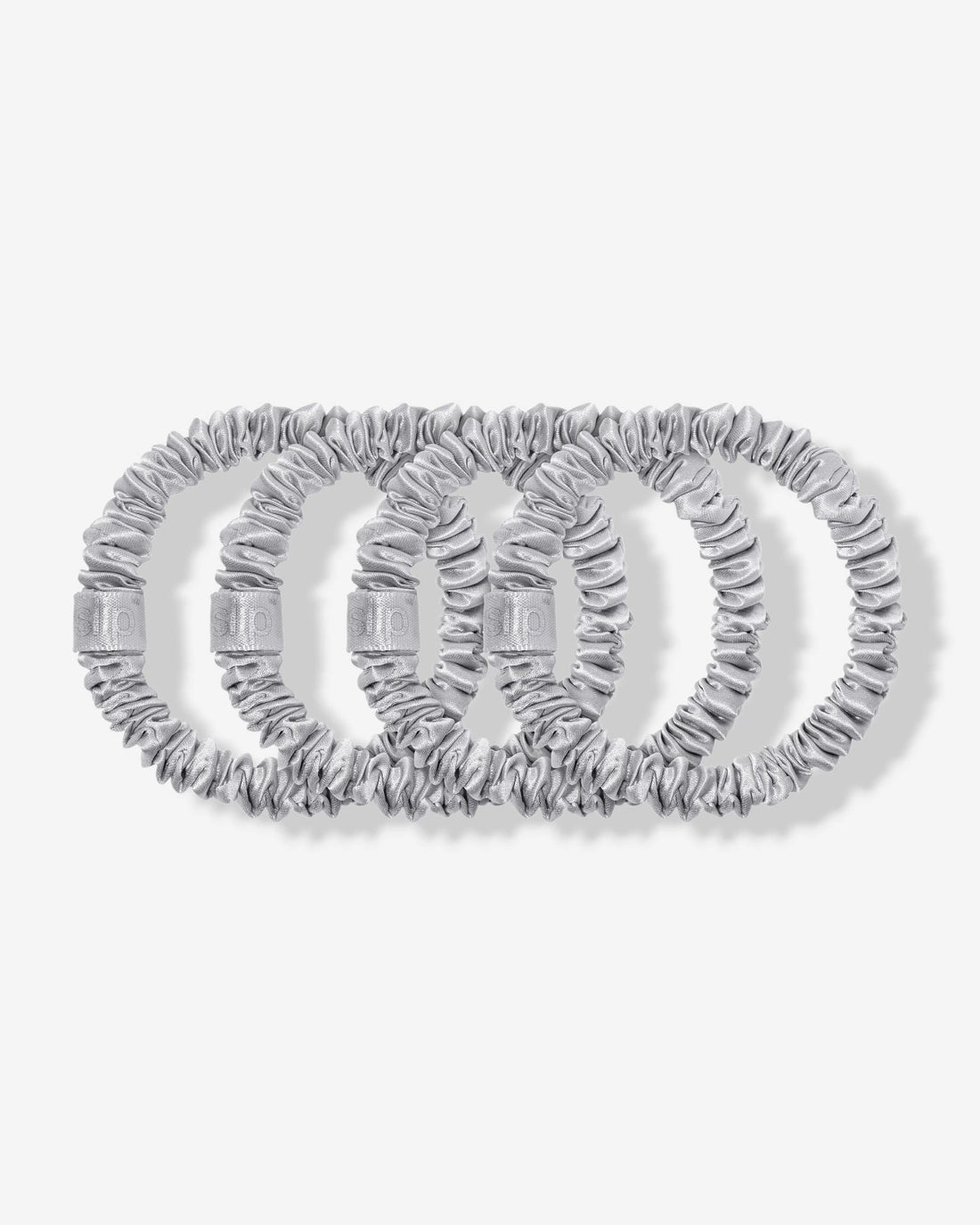 細版髮圈 - 4入銀色套組