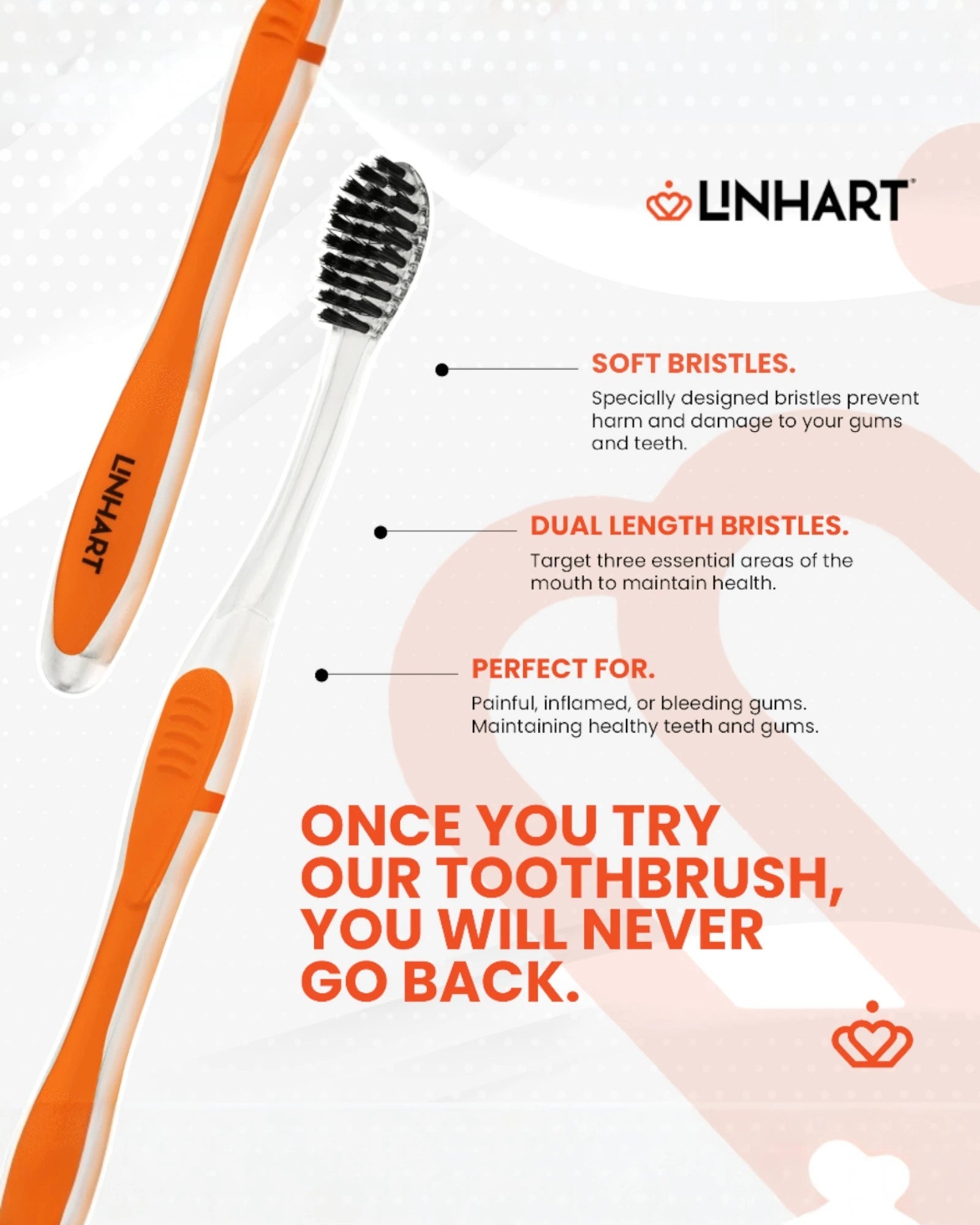 Orange Toothbrush w/White Bristles
