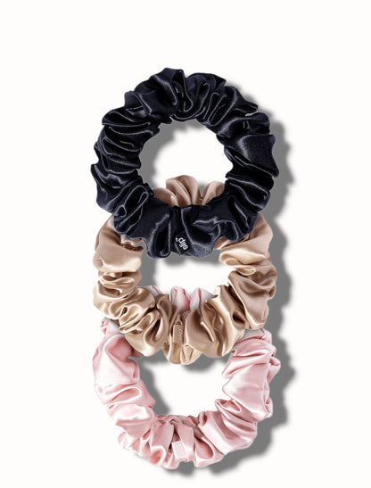 Large scrunchies - set of 3 in mixed classic colors